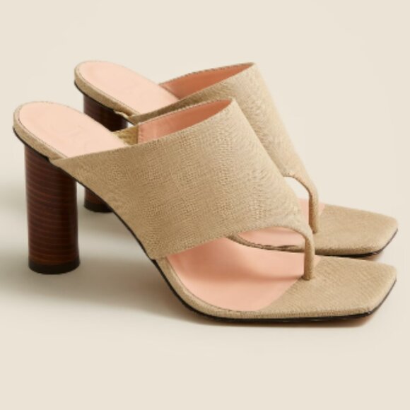 J. Crew Shoes - J. Crew Rounded Heel Thong Sandal in Linen Honey Brown/Tan Size 8 NWOB